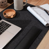 Mosen Large Merino Wool Felt Desk Pad, Charcoal