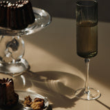 Ferm Living Ripple Champagne Flutes, Smoke Set of 2