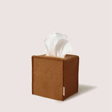 Merino Wool Small Tissue Box Cover, Honey Vachetta