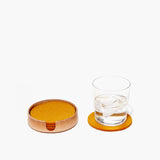 Kobon Natural Leather Coaster / Catchall Tray, Round