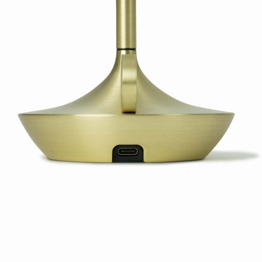 Wick Portable Table Lamp, Brass