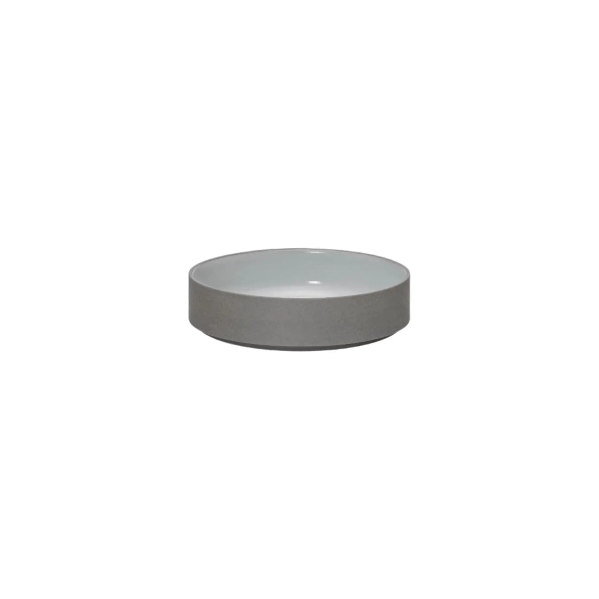 Hasami Porcelain Grey Collection bowl in grey with glossy ash white interior.