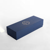 dark blue rectangular product box with volta logo in gold
