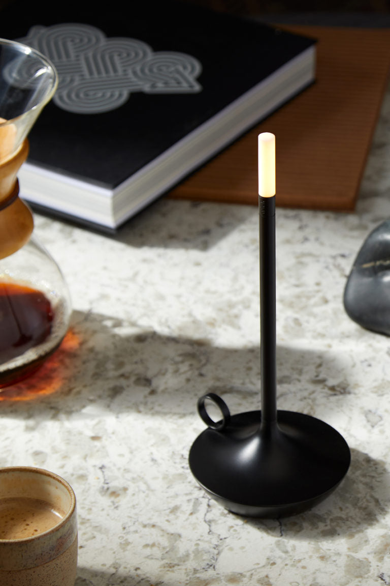 Wick Portable Table Lamp, Black