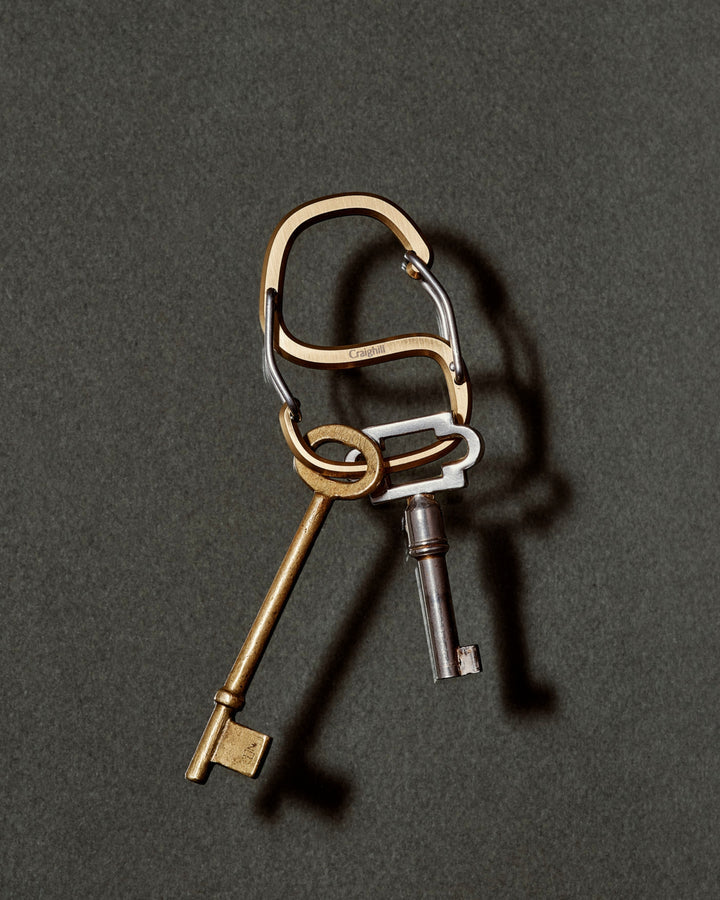 Coachwhip Carabiner Key Ring, Vapor Brass