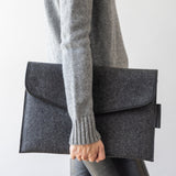 Graf Lantz Merino Wool Envelope 16" Tech Sleeve, Charcoal