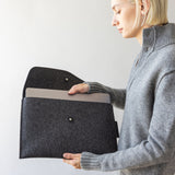 Graf Lantz Merino Wool Envelope 16" Tech Sleeve, Charcoal