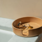 Kobon Natural Leather Coaster / Catchall Tray, Round