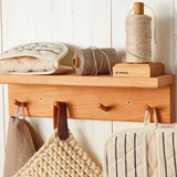 Beech Wood Shelf with Hanging Pegs