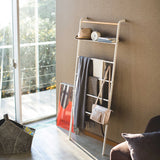 Leaning Ladder with Shelf, White