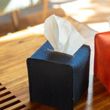 Small Merino Wool Felt Tissue Box Cover, Marine