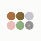 Merino Wool Felt Multi Color Coasters, Set of 6 - Round