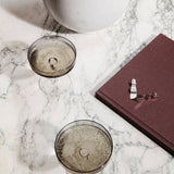 Ferm Living Ripple Champagne Saucers / Coupes, Smoke - Set of 2