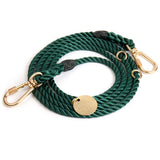 Adjustable Rope Leash, Hunter Green