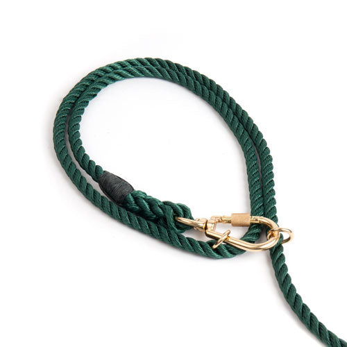Adjustable Rope Leash, Hunter Green