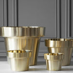 Brushed Brass Flower Pots - Acacia