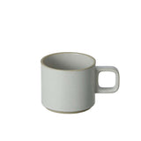 Hasami Porcelain 11 oz. Mug in the Gloss Grey Color depicted against a white background.