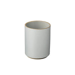 Hasami Porcelain small planter in glossy light grey with a contrast rim, ideal for potted plants or as a cachepot.