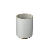 Hasami Porcelain small planter in glossy light grey with a contrast rim, ideal for potted plants or as a cachepot.