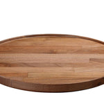 Hasami porcelain wood tray in walnut finish, perfect for serving and modular stacking with bowls.
