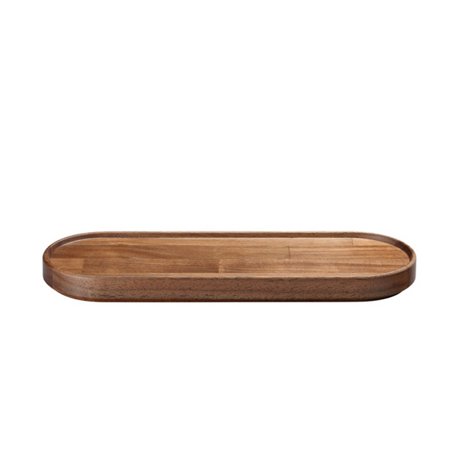 Hasami Porcelain Long Oval Wood Tray, Walnut