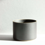 Hasami Porcelain large black planter with a sleek design, ideal for potting plants or as a stylish cachepot.