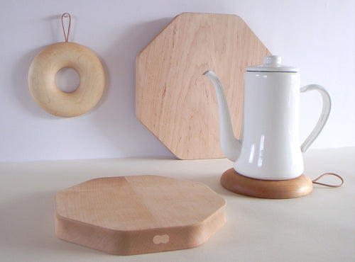 Kakudo Bagel Trivet, Two Sizes - Acacia