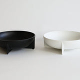 Large Round Standing Bowl, White