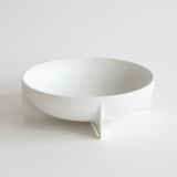 Large Round Standing Bowl, White