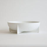 Large Round Standing Bowl, White