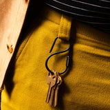 Offset Key Ring, Carbon Black