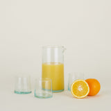 Recycled Glass Pitcher and Tumblers