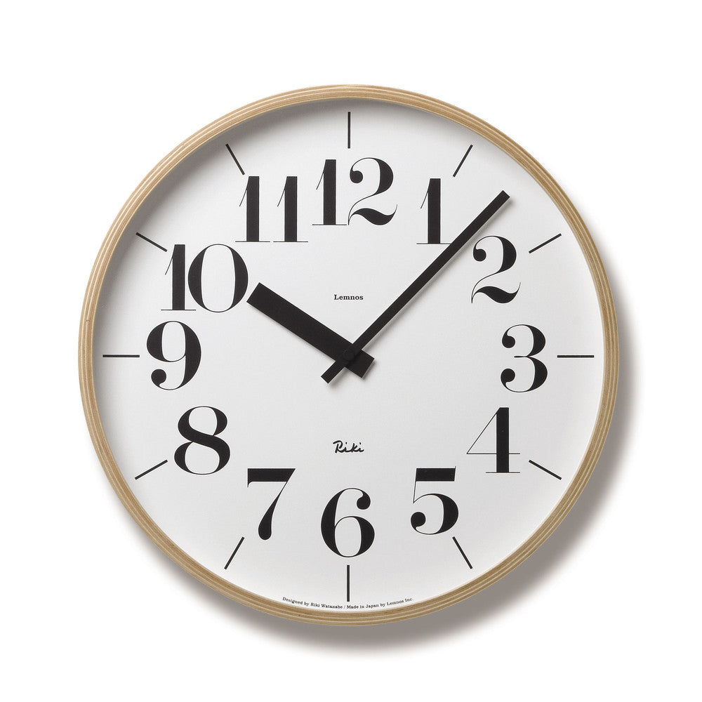 Riki Wall Clock, Two Sizes - Acacia