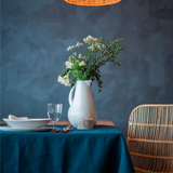 gharyan kuduo stoneware pitcher in matte white with flowers