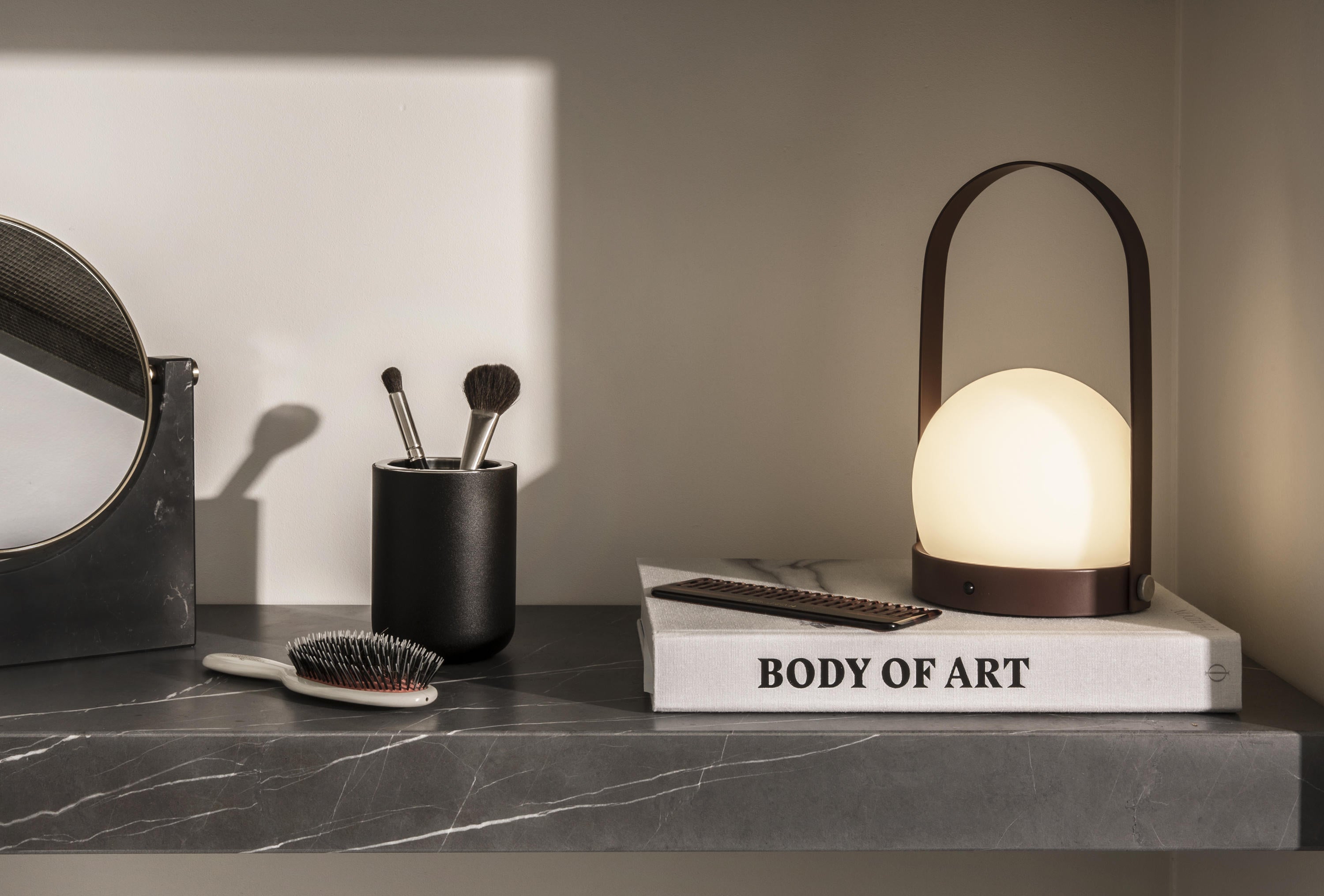 Carrie LED Lamp, Black - Acacia