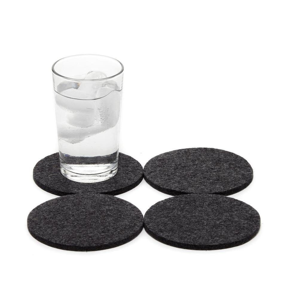 Graf Lantz Felt Coasters, Round - Set of 4 - Acacia
