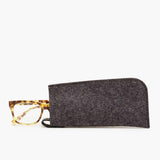 Merino Wool Felt Eyeglass Sleeve, Charcoal