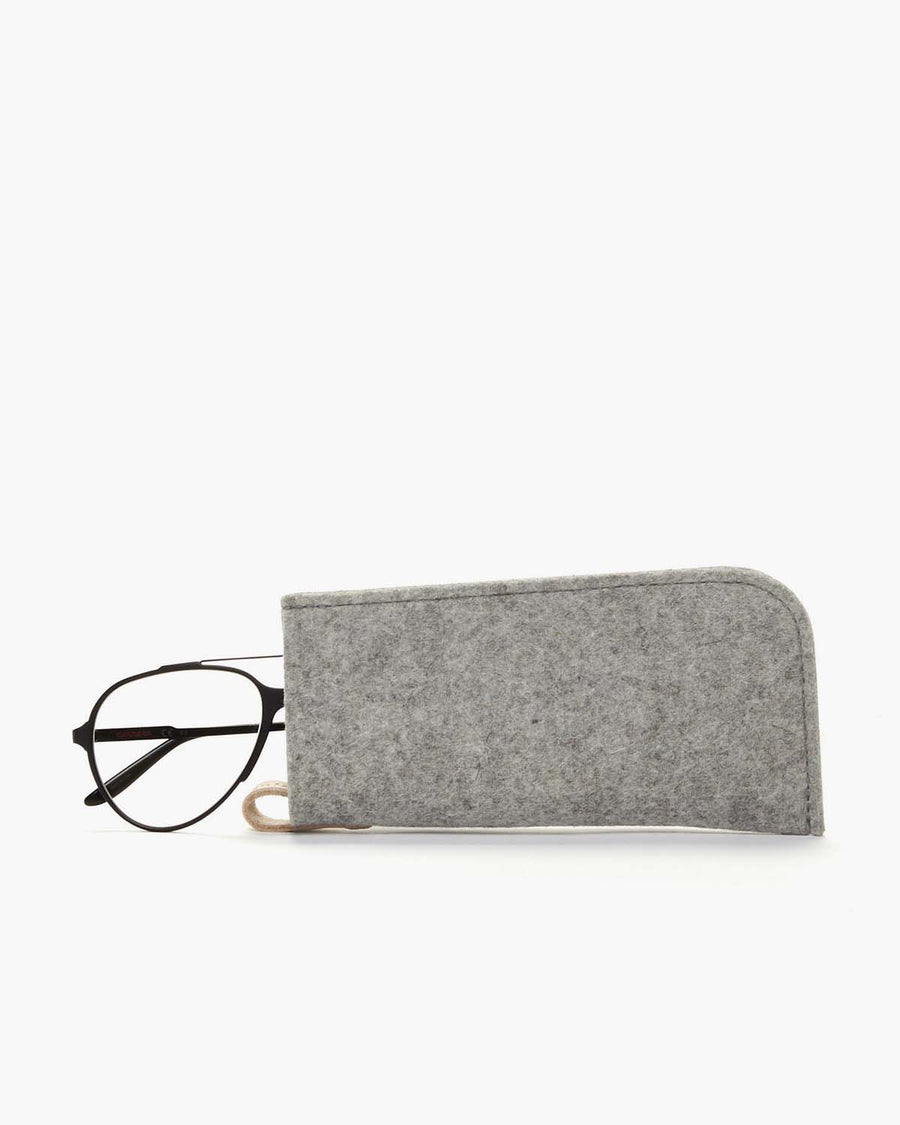 Merino Wool Felt Eyeglass Sleeve, Granite