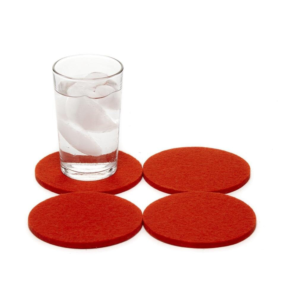 Graf Lantz Felt Coasters, Round - Set of 4 - Acacia