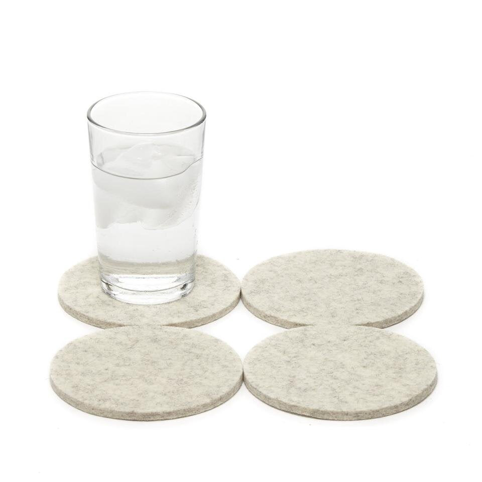 Graf Lantz Felt Coasters, Round - Set of 4 - Acacia