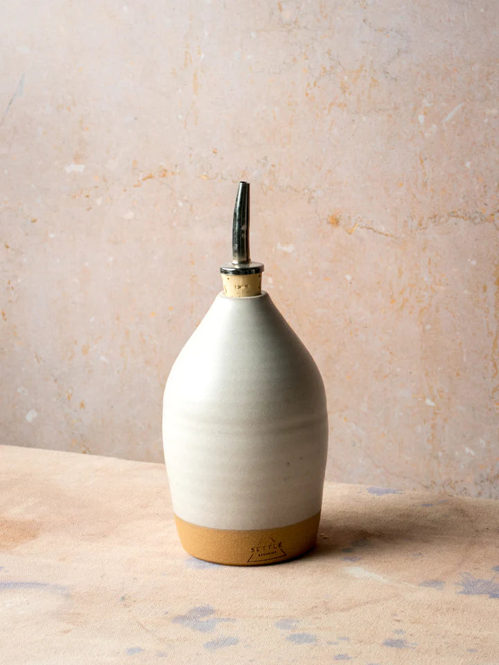 Ceramic Oil Bottle, Two Sizes - Matte White