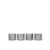 Ferm Living Ripple Low Glasses, Set of 4 - Smoke Grey