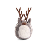 Felt Deer Ornament, Grey