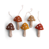 Felt Mushroom Ornament, Assorted Warm Colors