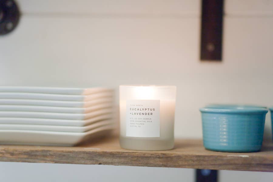 Slow North 'Eucalyptus + Lavender' Scented Candle, Three Sizes