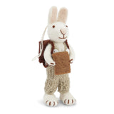 White Bunny w/Green Pants and Book Ornament