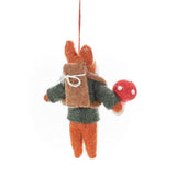 Handmade Felt Frankie the Foraging Fox Christmas Ornament