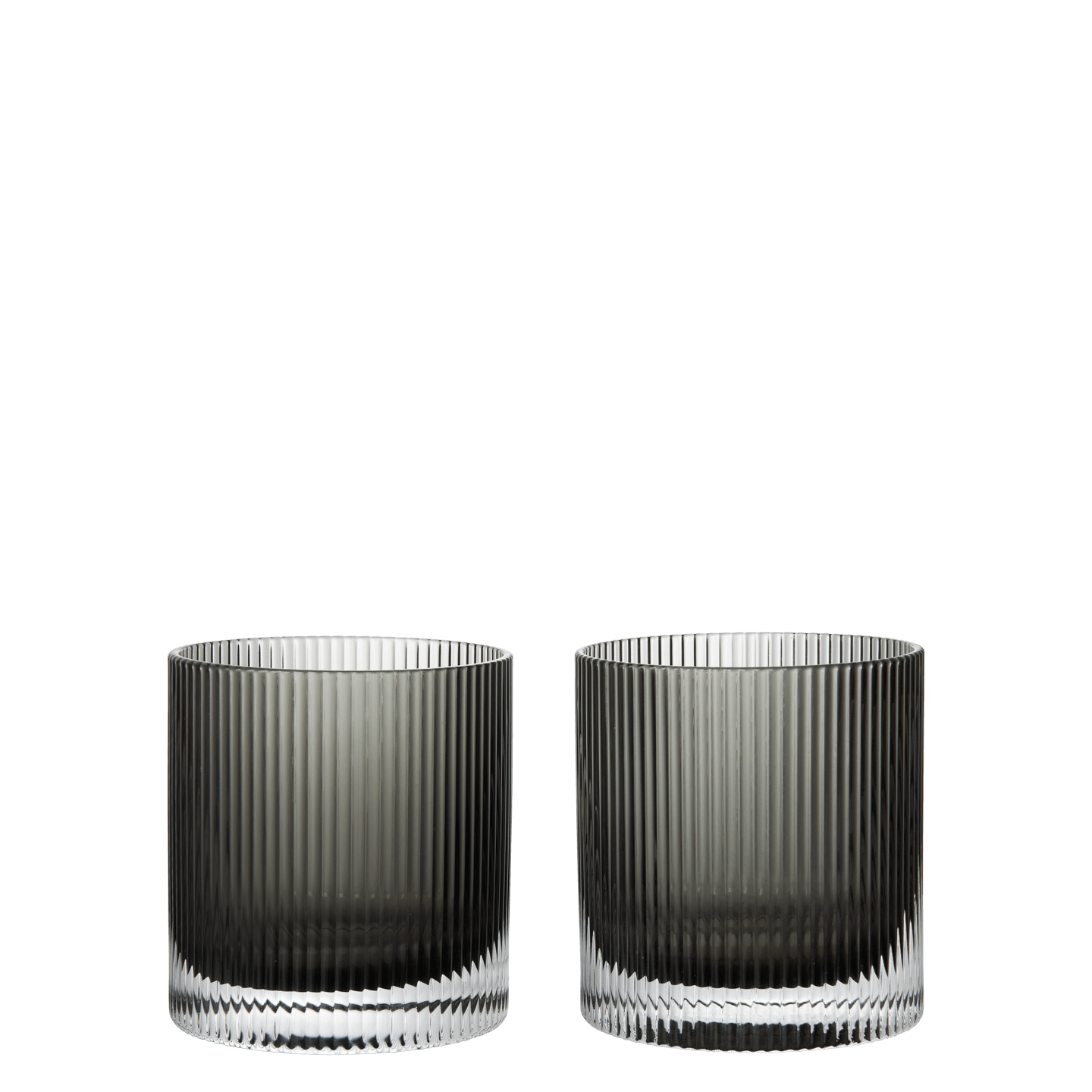 Ripple Tumbler Glasses - Set of 2 - Smoked Grey