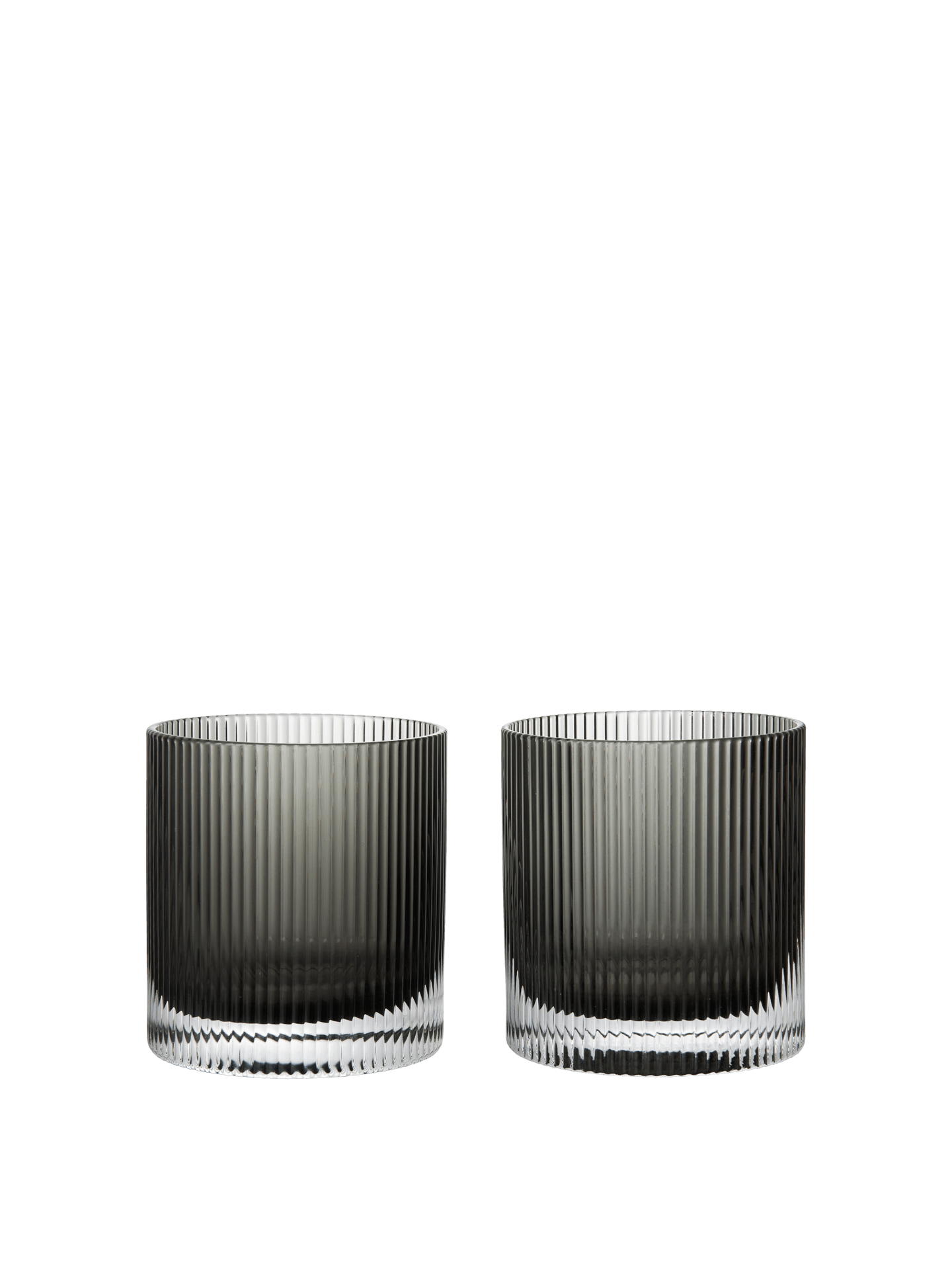 Ripple Tumbler Glasses - Set of 2 - Smoked Grey