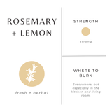 Slow North 'Rosemary + Lemon' Scented Candle, Three Sizes